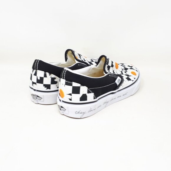 Vans Classic Slip On Love Me Not Daisy Flower Floral White Shoe Sneaker Womens 6 - Picture 5 of 12